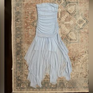 Chic Asymmetrical Light Blue Dress